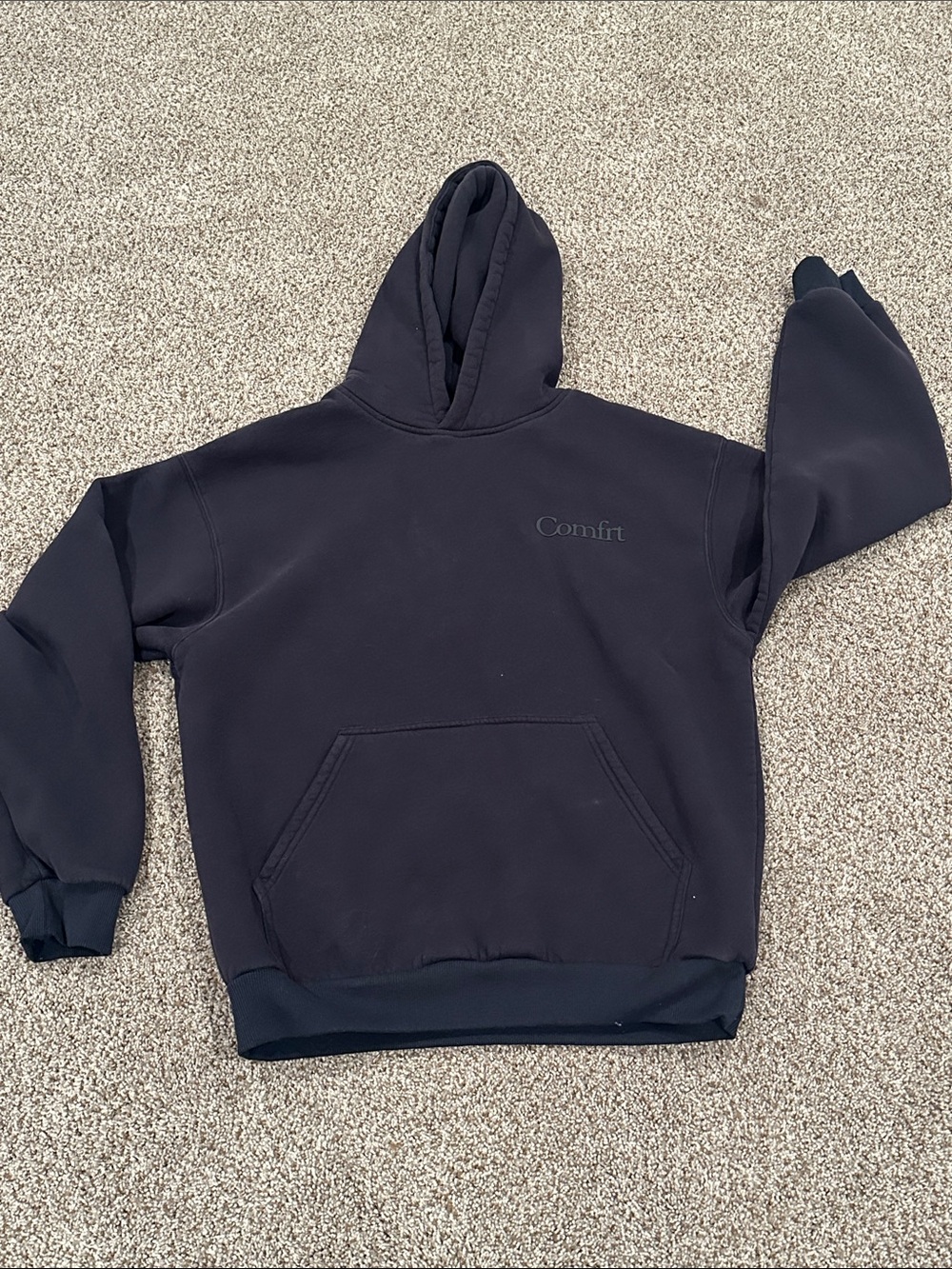 Comfort navy Hoodie with Subtle Logo